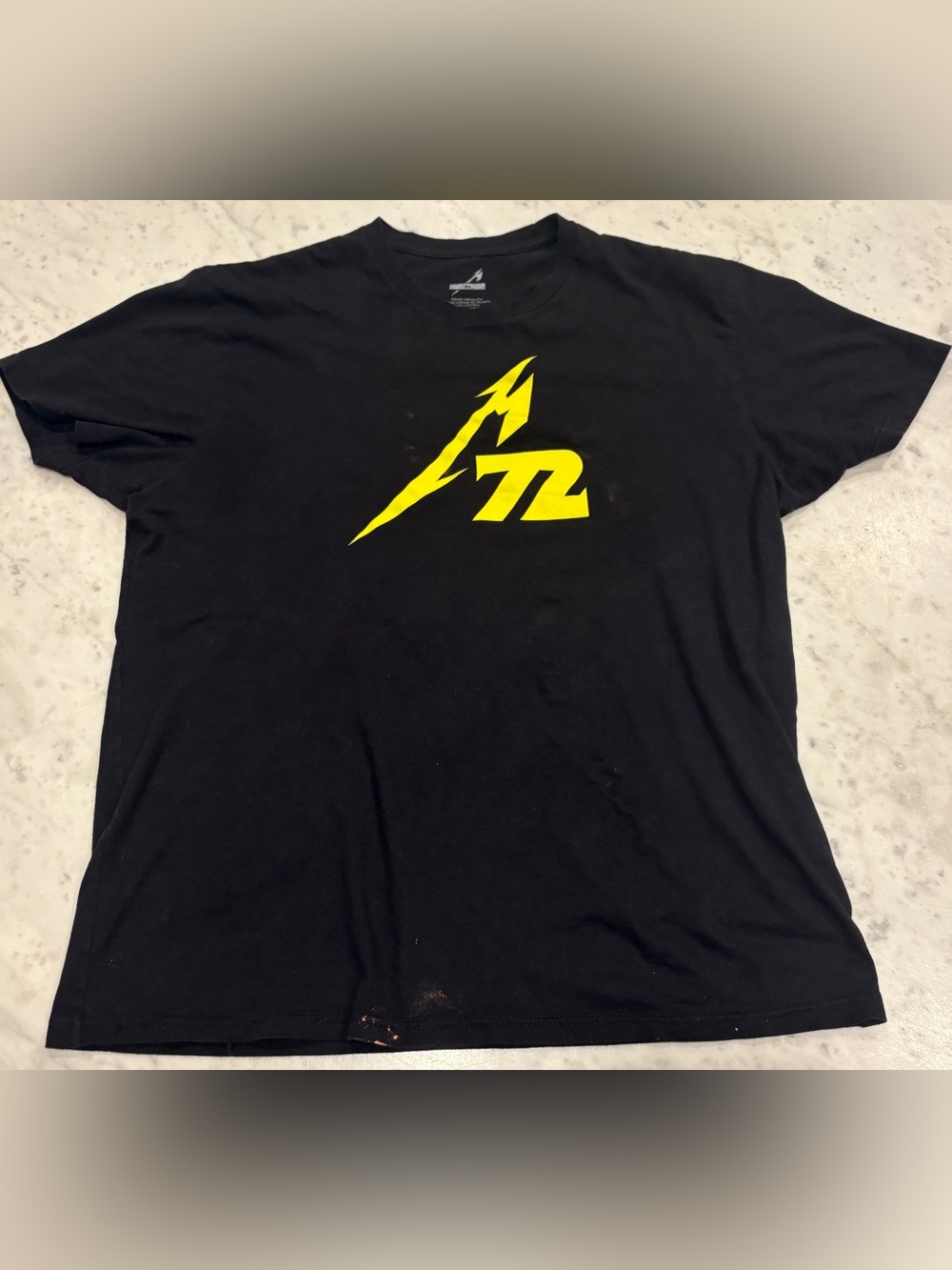 Metallica M72 Tour shirt, XL, good pre owned with several small bleach spots,